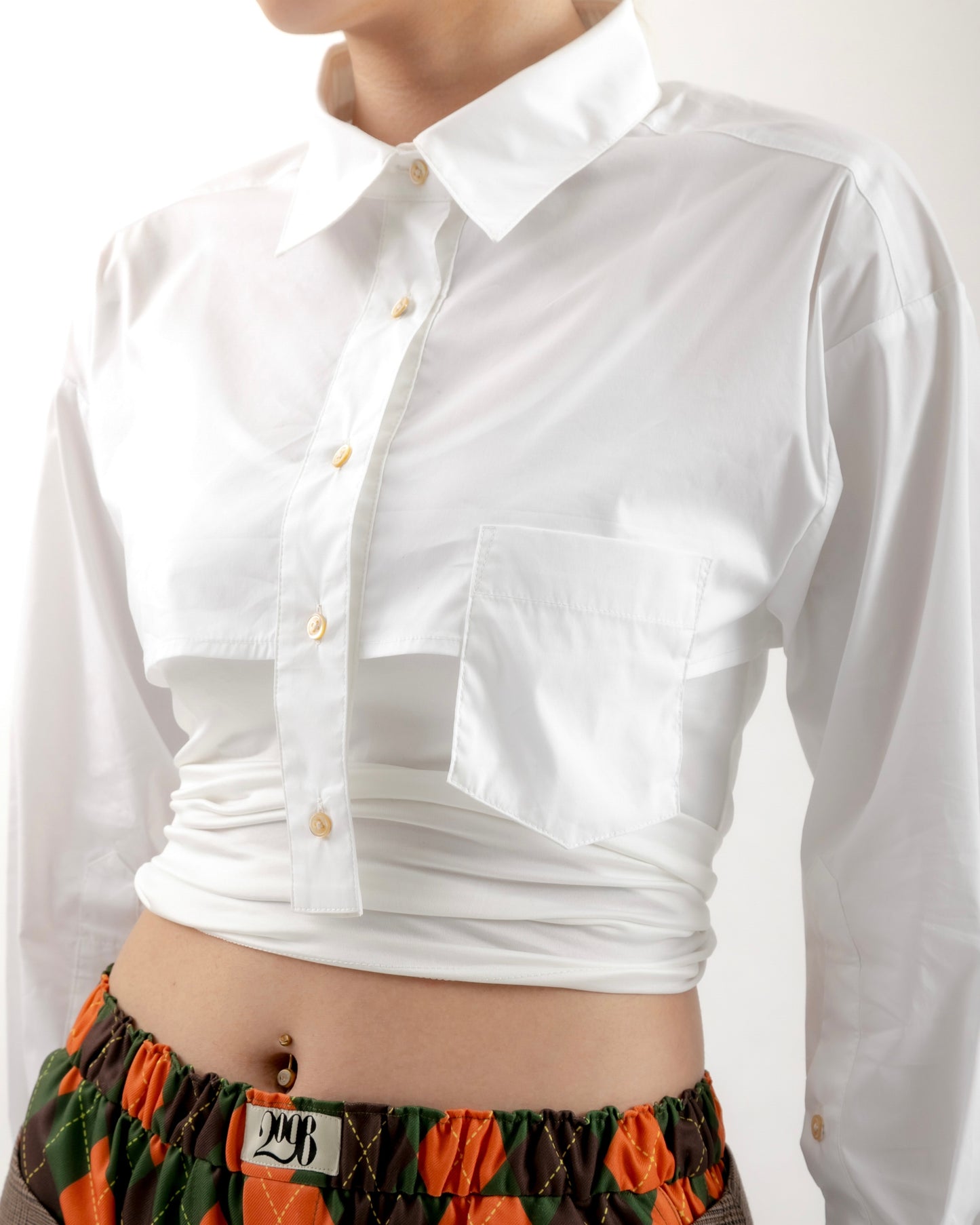 CROPPED COLLARED SHIRT