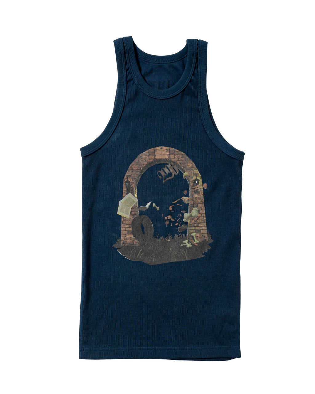 NAVY GRAPHIC TANK TOP